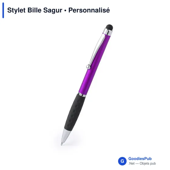 Stylo à bille personnalisable Sagur avec logo - Multifonction - Image 6