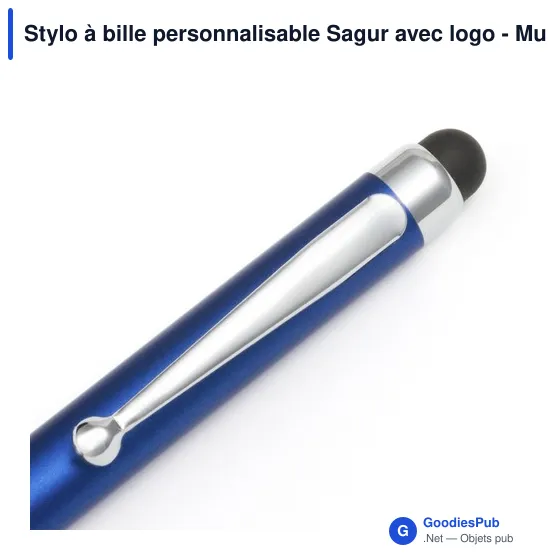Stylo à bille personnalisable Sagur avec logo - Multifonction - Image 10