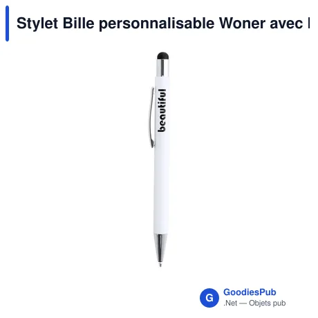 Stylet Bille personnalisable Woner avec logo - Aluminium bleu
