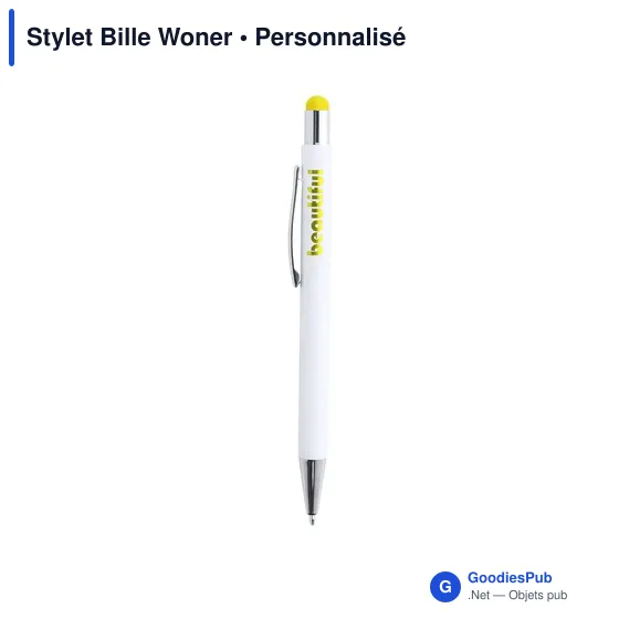 Stylet Bille personnalisable Woner avec logo - Aluminium bleu - Image 7