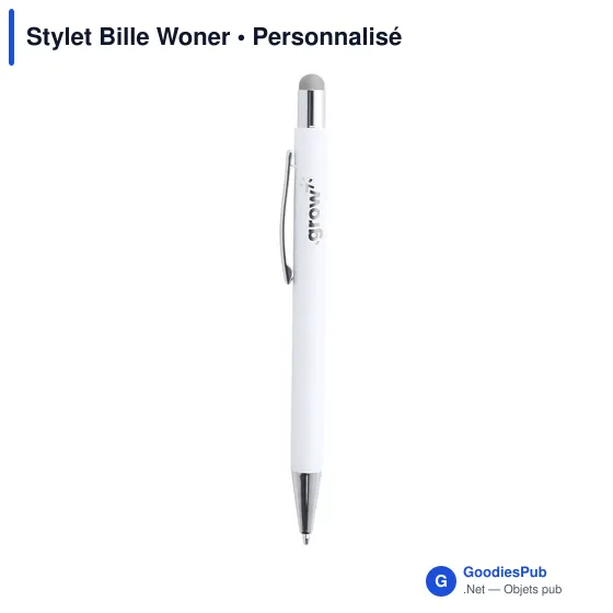 Stylet Bille personnalisable Woner avec logo - Aluminium bleu - Image 8