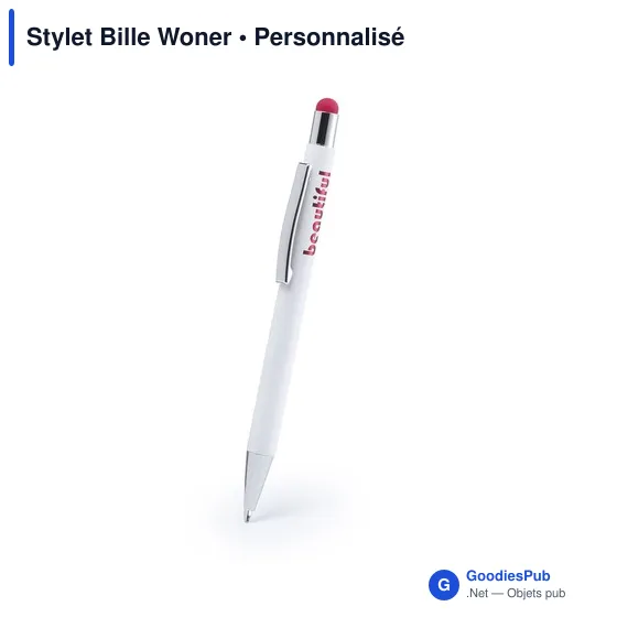 Stylet Bille personnalisable Woner avec logo - Aluminium bleu - Image 9