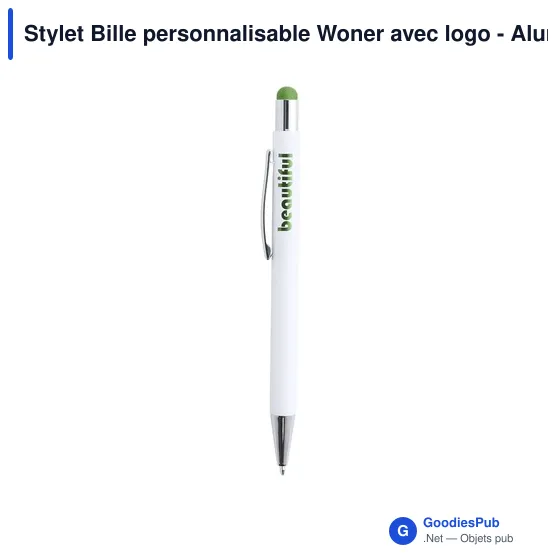 Stylet Bille personnalisable Woner avec logo - Aluminium bleu - Image 10