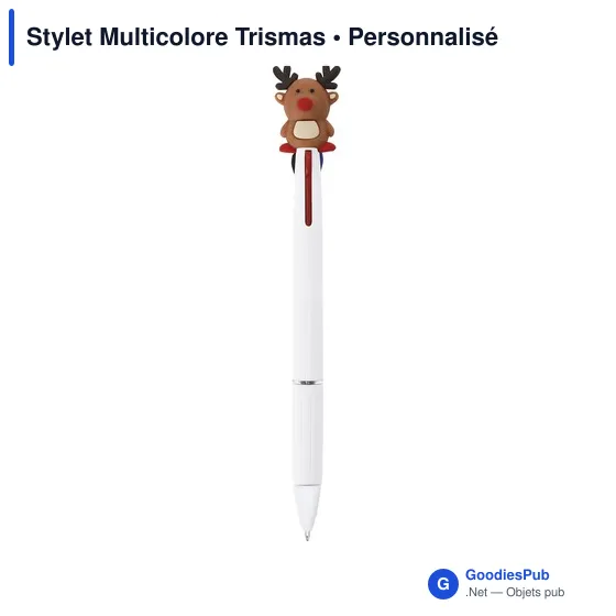 Stylo multicolore personnalisable Trismas avec logo - Image 3