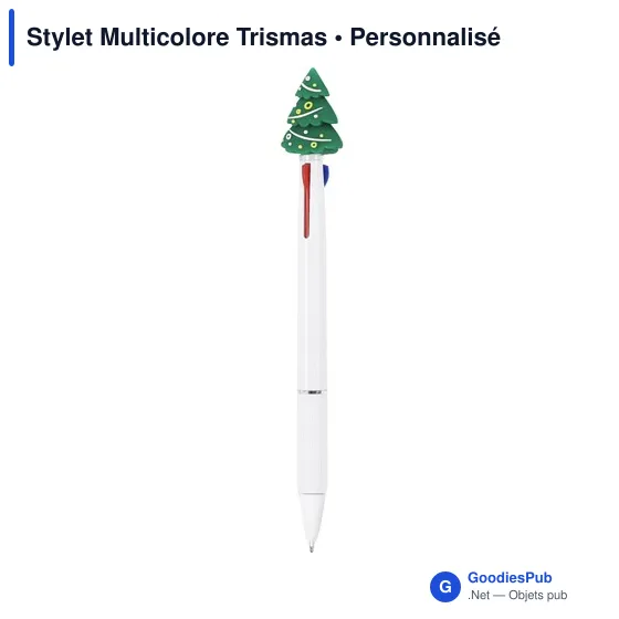Stylo multicolore personnalisable Trismas avec logo - Image 4