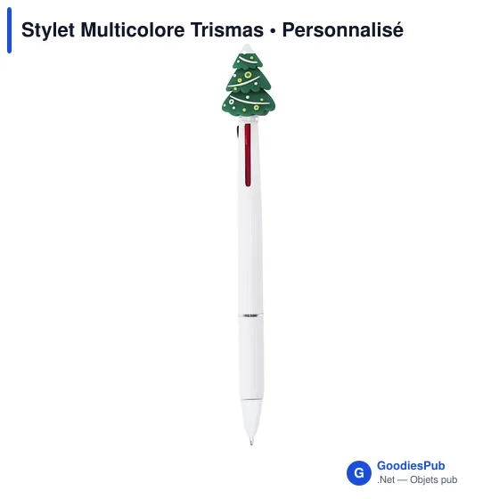 Stylo multicolore personnalisable Trismas avec logo - Image 5