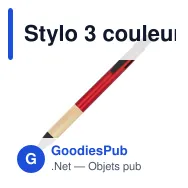 Stylo 3 couleurs personnalisable en ABS recyclé avec grip bambou - Miniature 2