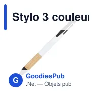Stylo 3 couleurs personnalisable en ABS recyclé avec grip bambou - Miniature 3