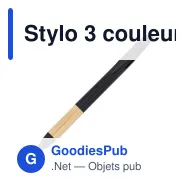 Stylo 3 couleurs personnalisable en ABS recyclé avec grip bambou - Miniature 4