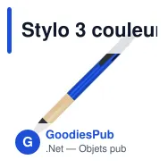 Stylo 3 couleurs personnalisable en ABS recyclé avec grip bambou - Miniature 5