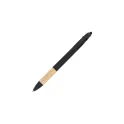 Variante Noir - Stylo 3 couleurs personnalisable en ABS recyclé avec grip bambou