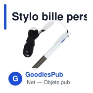 Stylo bille personnalisable 3 couleurs avec grip et cordon avec logo - Stylo Cordon - Miniature 3