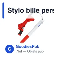 Stylo bille personnalisable 3 couleurs avec grip et cordon avec logo - Stylo Cordon - Miniature 4