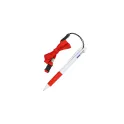 Variante Blanc / Rouge - Stylo bille personnalisable 3 couleurs avec grip et cordon avec logo - Stylo Cordon