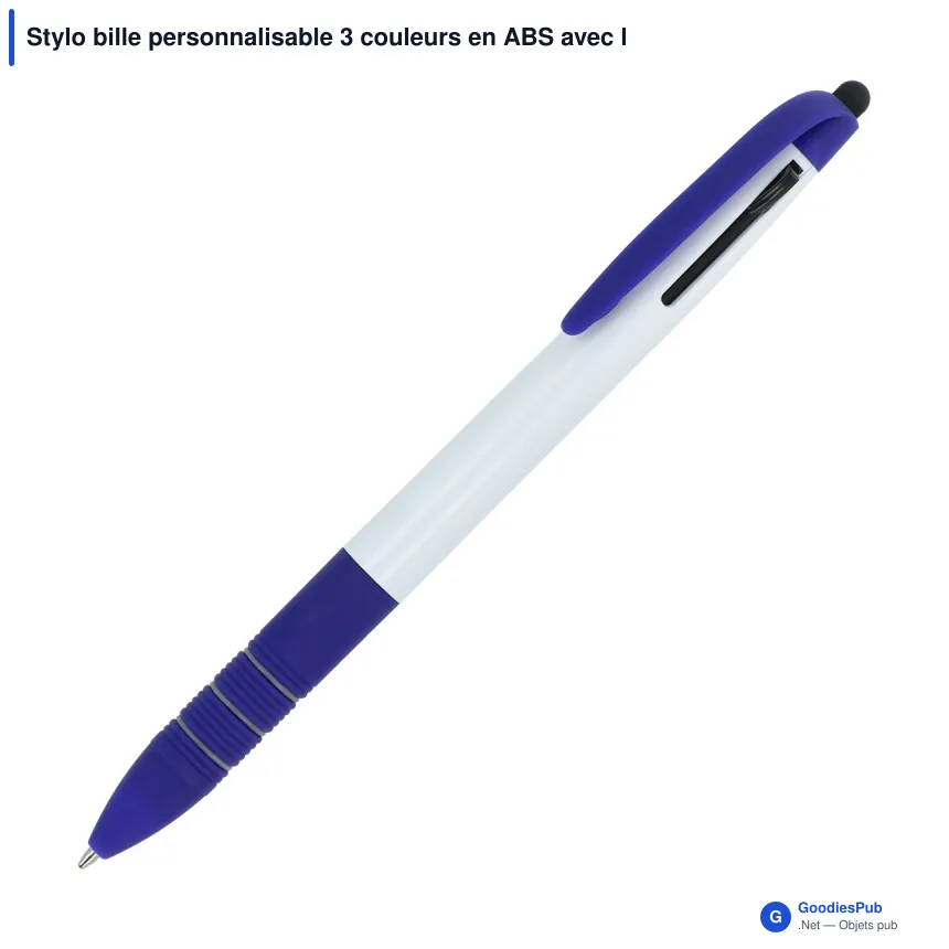 Stylo bille personnalisable 3 couleurs en ABS avec logo - Berlin - Image 2
