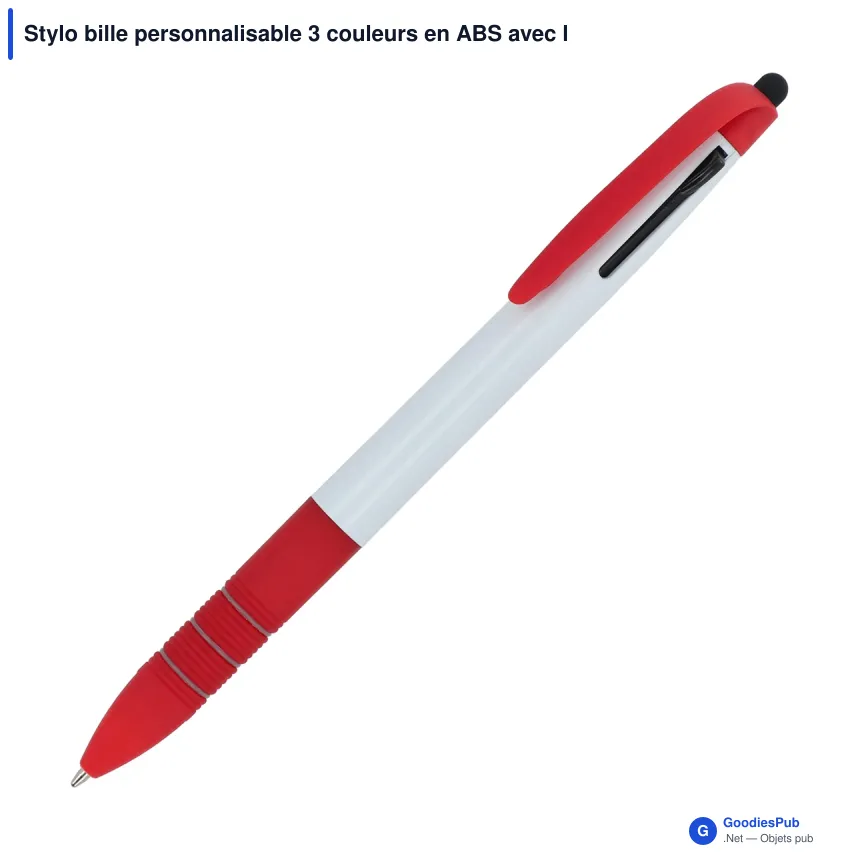 Stylo bille personnalisable 3 couleurs en ABS avec logo - Berlin - Image 3