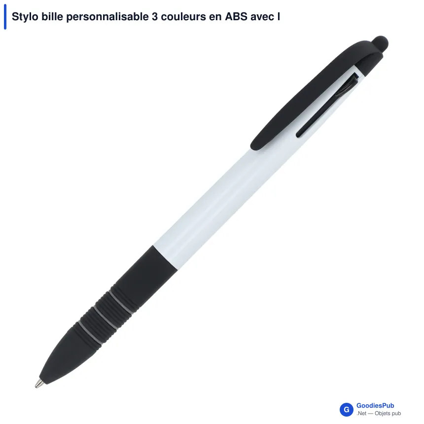 Stylo bille personnalisable 3 couleurs en ABS avec logo - Berlin - Image 4