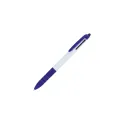 Variante Blanc / bleu foncé - Stylo bille personnalisable 3 couleurs en ABS avec logo - Berlin