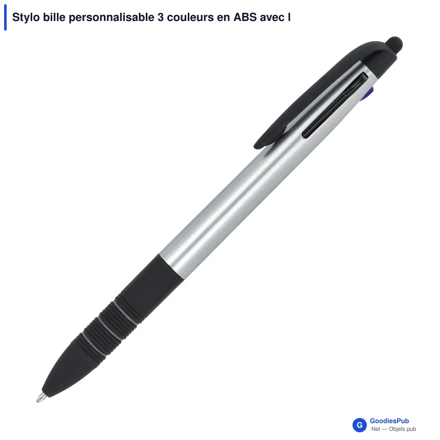 Stylo bille personnalisable 3 couleurs en ABS avec logo - Élégant - Image 2