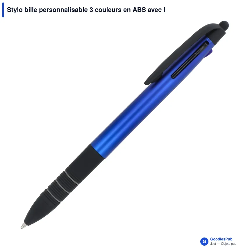 Stylo bille personnalisable 3 couleurs en ABS avec logo - Élégant - Image 3