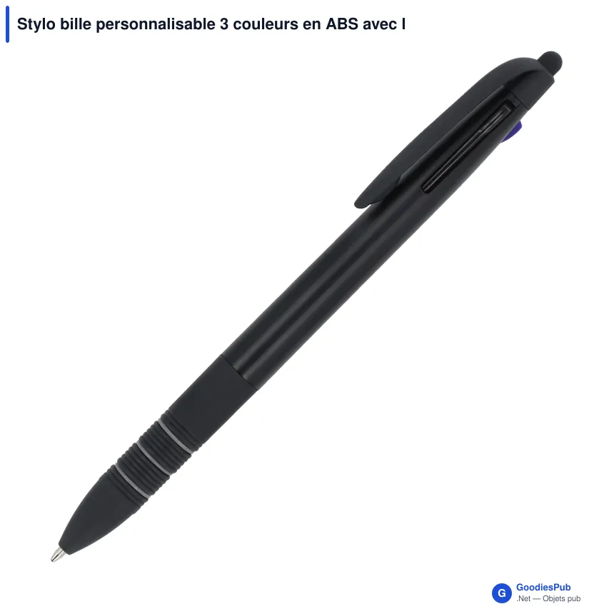 Stylo bille personnalisable 3 couleurs en ABS avec logo - Élégant - Image 5