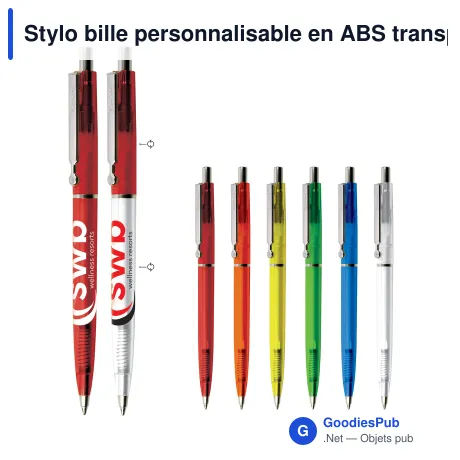 Stylo bille personnalisable en ABS transparent avec logo - 925 DP