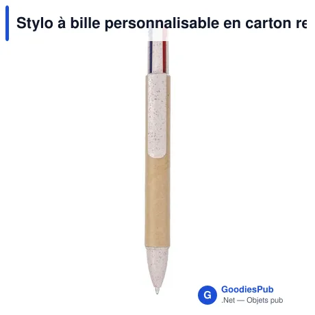 Stylo à bille personnalisable en carton recyclé avec logo - Deborah