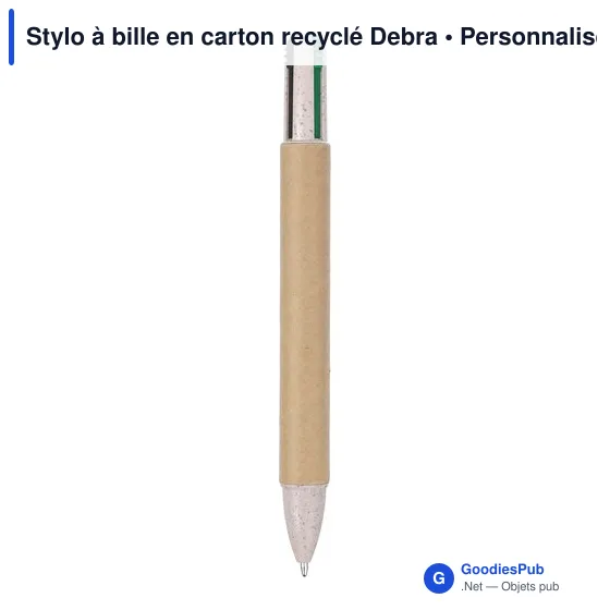Stylo à bille personnalisable en carton recyclé avec logo - Deborah - Image 11