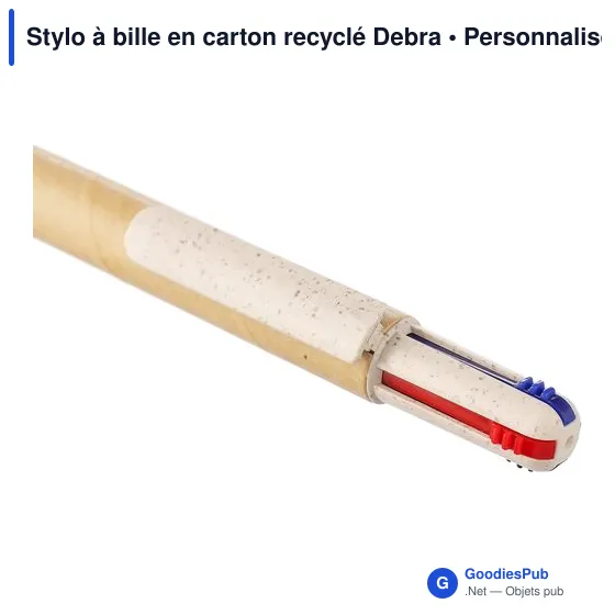 Stylo à bille personnalisable en carton recyclé avec logo - Deborah - Image 12