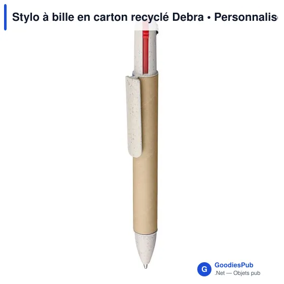 Stylo à bille personnalisable en carton recyclé avec logo - Deborah - Image 3