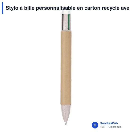 Stylo à bille personnalisable en carton recyclé avec logo - Deborah - Image 5