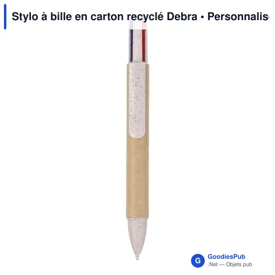 Stylo à bille personnalisable en carton recyclé avec logo - Deborah - Image 9