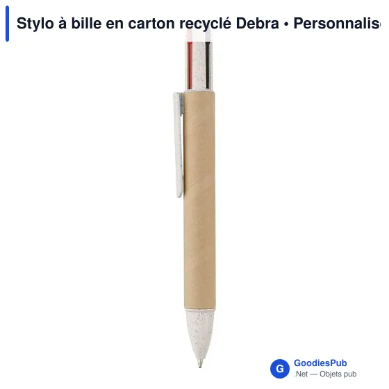 Stylo à bille personnalisable en carton recyclé avec logo - Deborah - Image 10