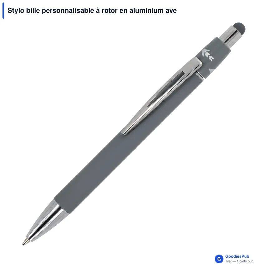 Stylo bille personnalisable à rotor en aluminium avec logo - Rotor - Image 2