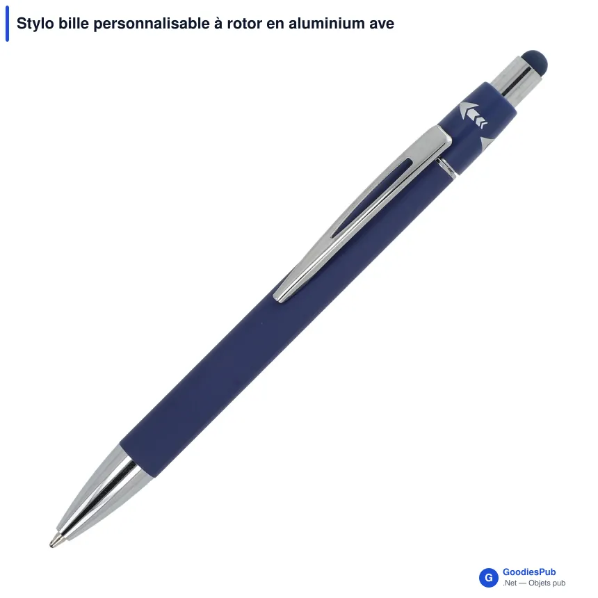 Stylo bille personnalisable à rotor en aluminium avec logo - Rotor - Image 3