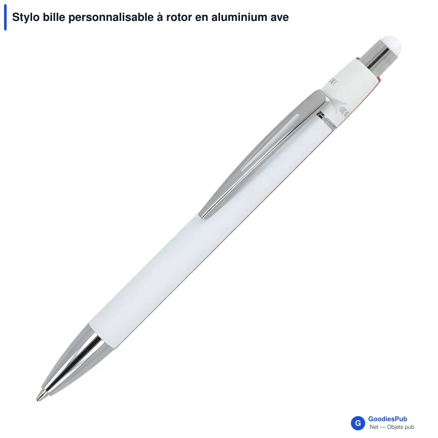 Stylo bille personnalisable à rotor en aluminium avec logo - Rotor - Image 4
