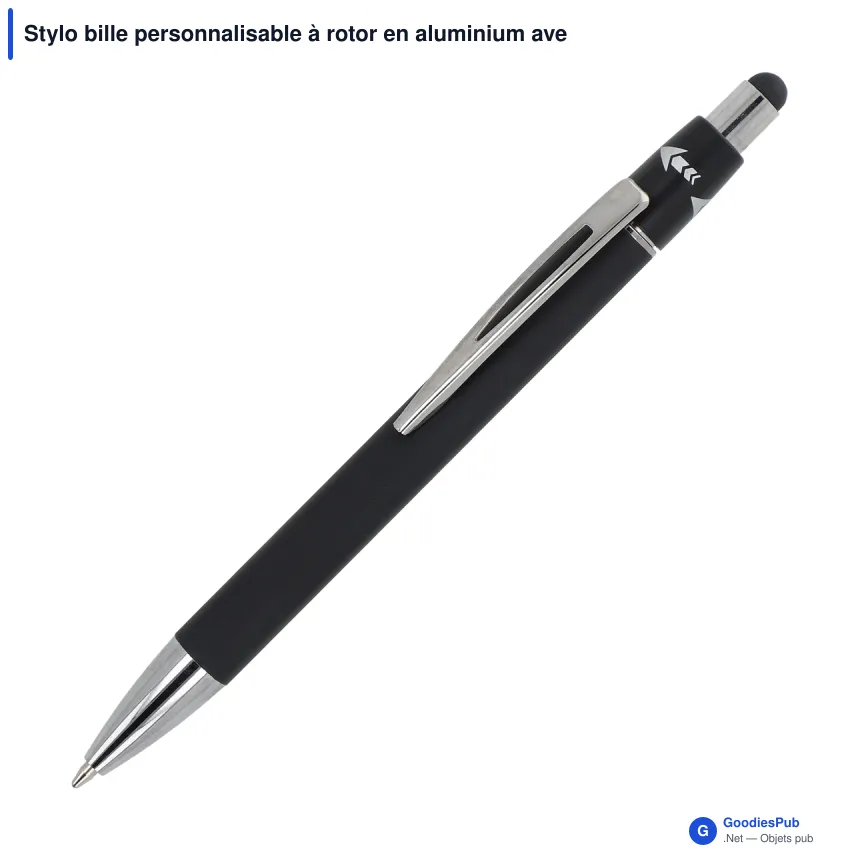 Stylo bille personnalisable à rotor en aluminium avec logo - Rotor - Image 5