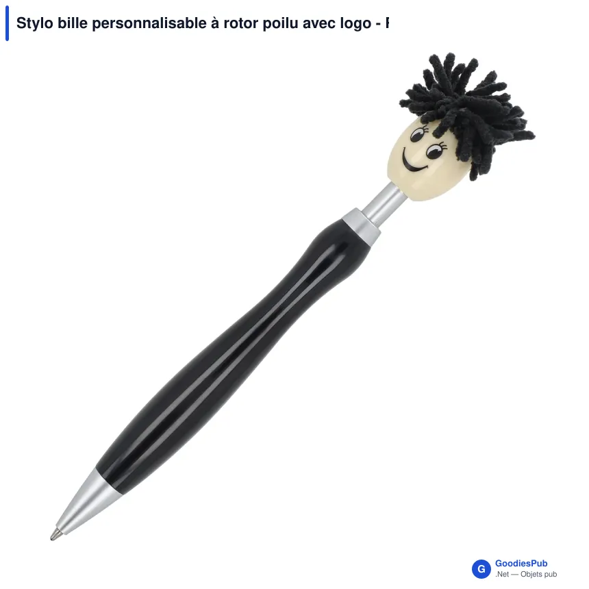 Stylo bille personnalisable à rotor poilu avec logo - Rotor - Image 2