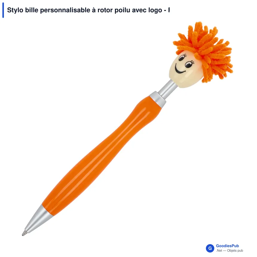 Stylo bille personnalisable à rotor poilu avec logo - Rotor - Image 5