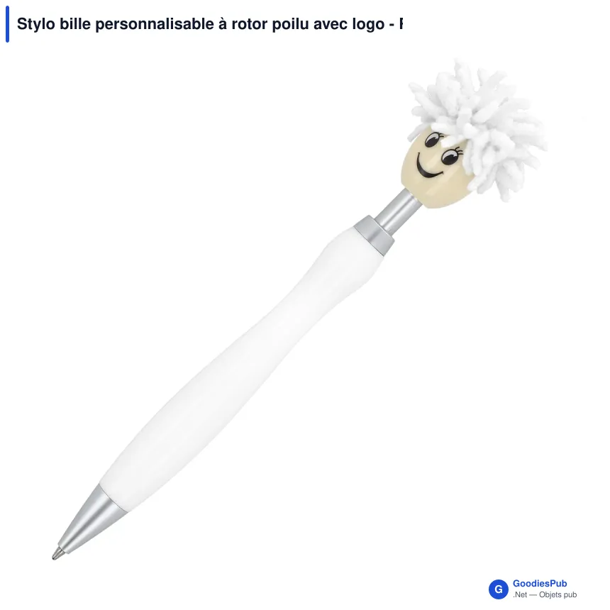 Stylo bille personnalisable à rotor poilu avec logo - Rotor - Image 6