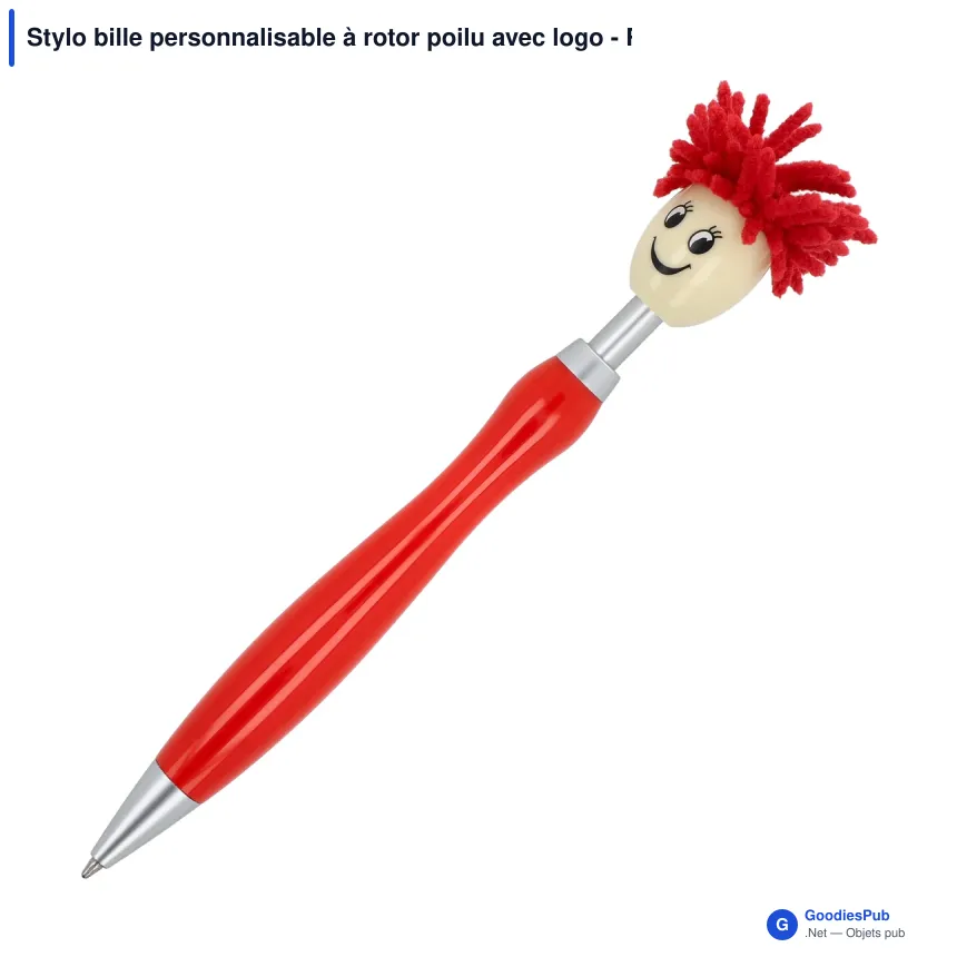 Stylo bille personnalisable à rotor poilu avec logo - Rotor - Image 7