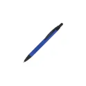Variante Bleu - Stylo bille personnalisable soft touch avec stylet en aluminium avec logo - Alaska