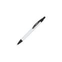 Variante Blanc - Stylo bille personnalisable soft touch avec stylet en aluminium avec logo - Alaska