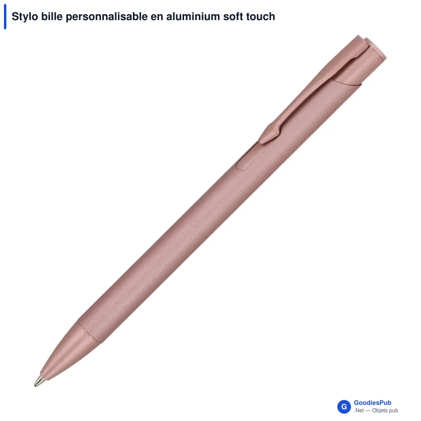 Stylo bille personnalisable en aluminium soft touch Deluxe avec logo - Alicante - Image 4