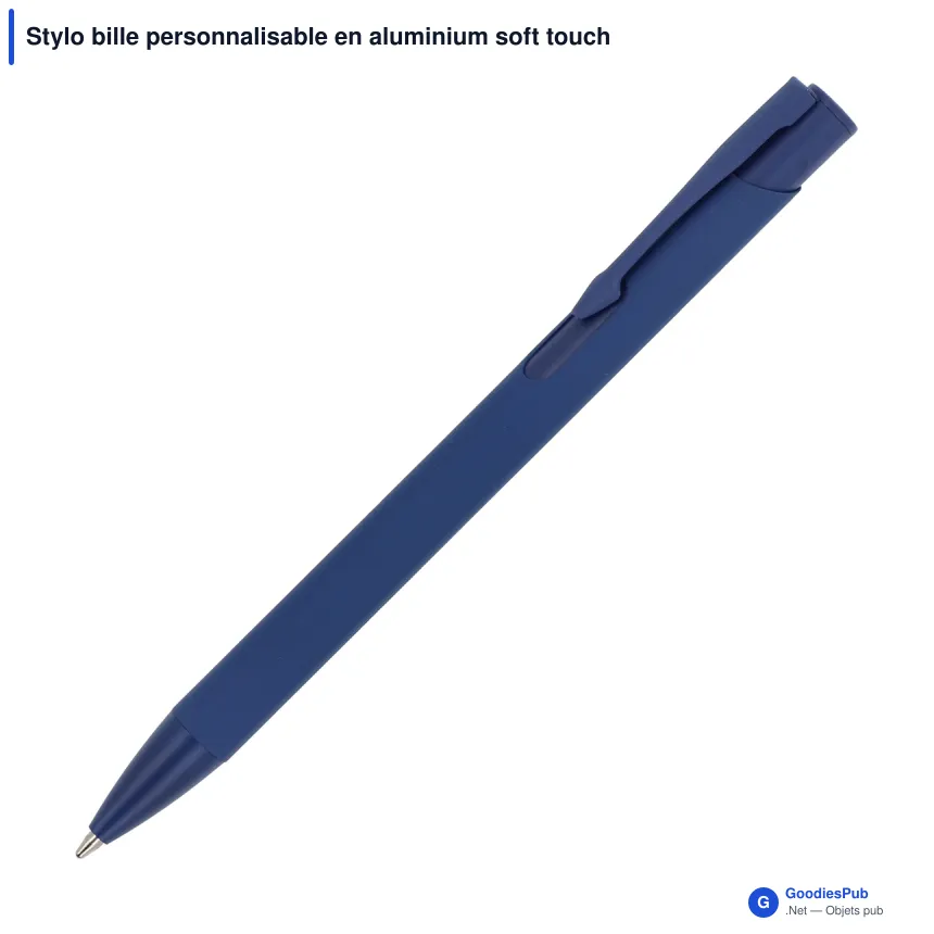 Stylo bille personnalisable en aluminium soft touch Deluxe avec logo - Alicante - Image 5