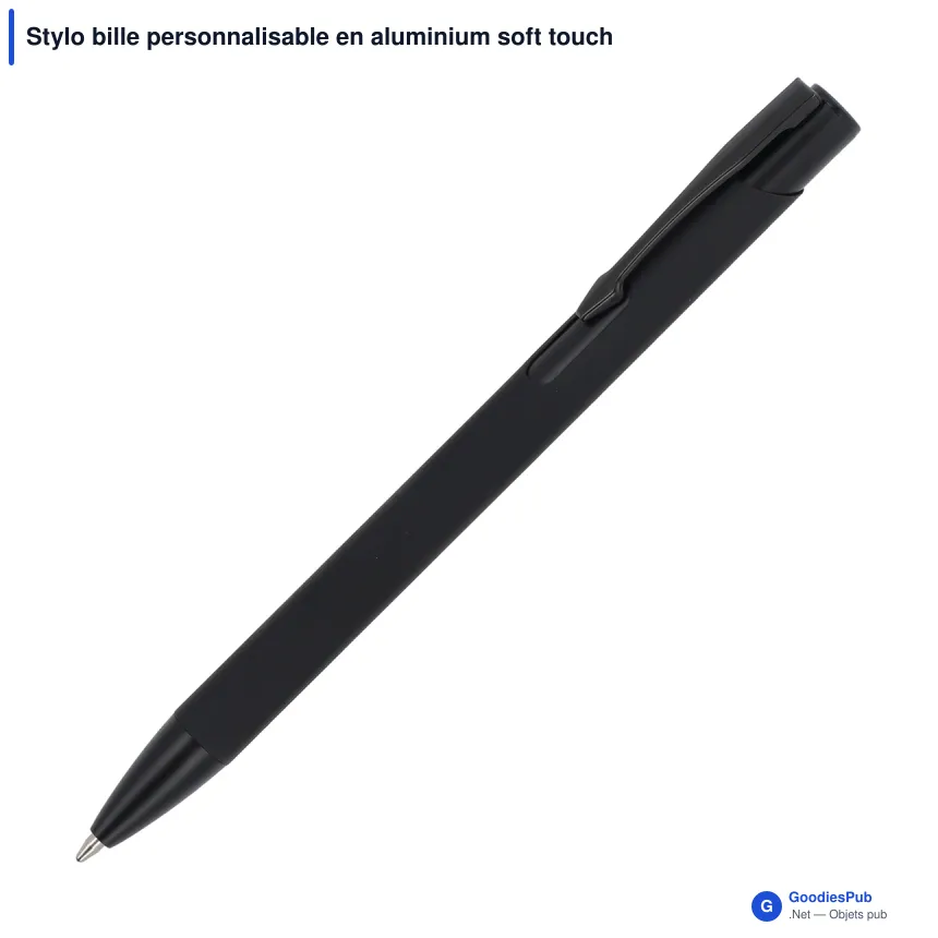 Stylo bille personnalisable en aluminium soft touch Deluxe avec logo - Alicante - Image 6