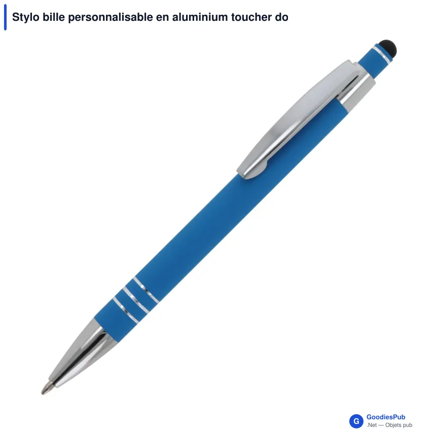 Stylo bille personnalisable en aluminium toucher doux avec logo - Athènes - Image 4