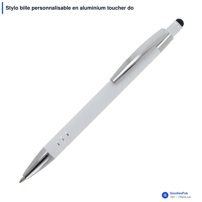 Stylo bille personnalisable en aluminium toucher doux avec logo - Athènes - Image 5