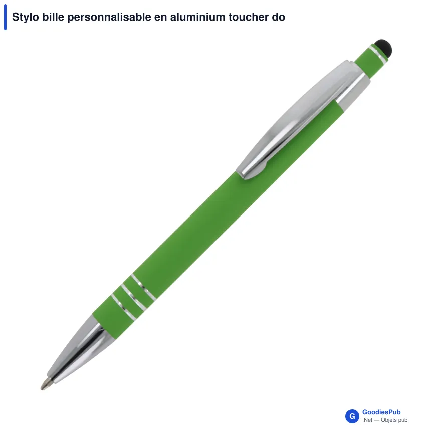Stylo bille personnalisable en aluminium toucher doux avec logo - Athènes - Image 6