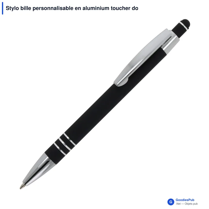 Stylo bille personnalisable en aluminium toucher doux avec logo - Athènes - Image 7